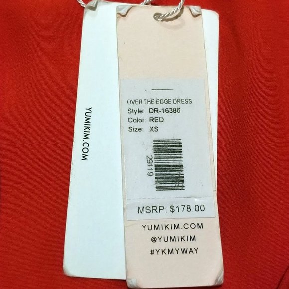 Yumi Kim Red Trapeze Swing Dress XS Womens Tie Front Cut Out Mini NEW $178 - Picture 6 of 14